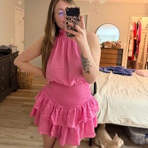 Entro Vibrant Pink Halter Dress